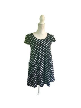 Mi Ami Swing Dress Polka Dot Sz XS Black White Mini Peek A Boo Back Made In USA